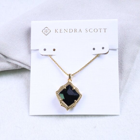 Kendra Scott Jewelry - Kendra Scott | Kacey - Gold Black Opaque Glass Long Necklace